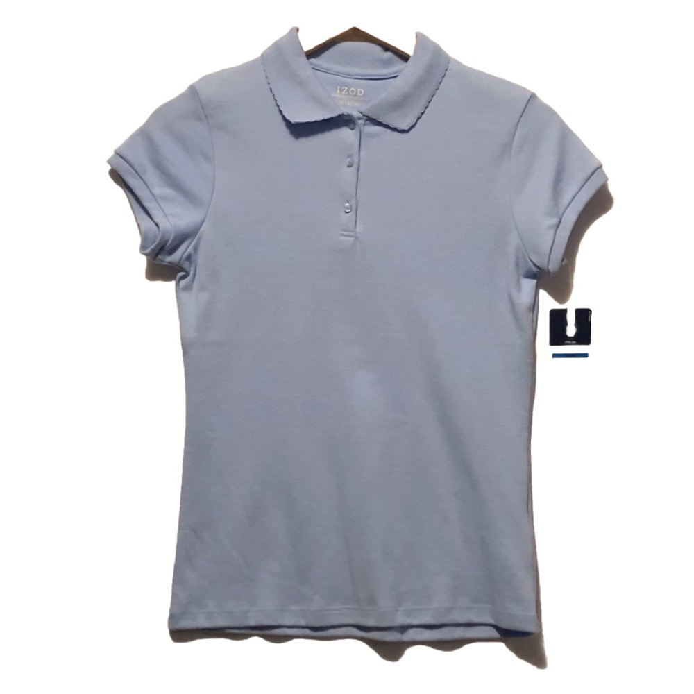 Izod Approved Schoolwear Easy Care Uniform Girls Polo Lt Blue New XL (16) Golf